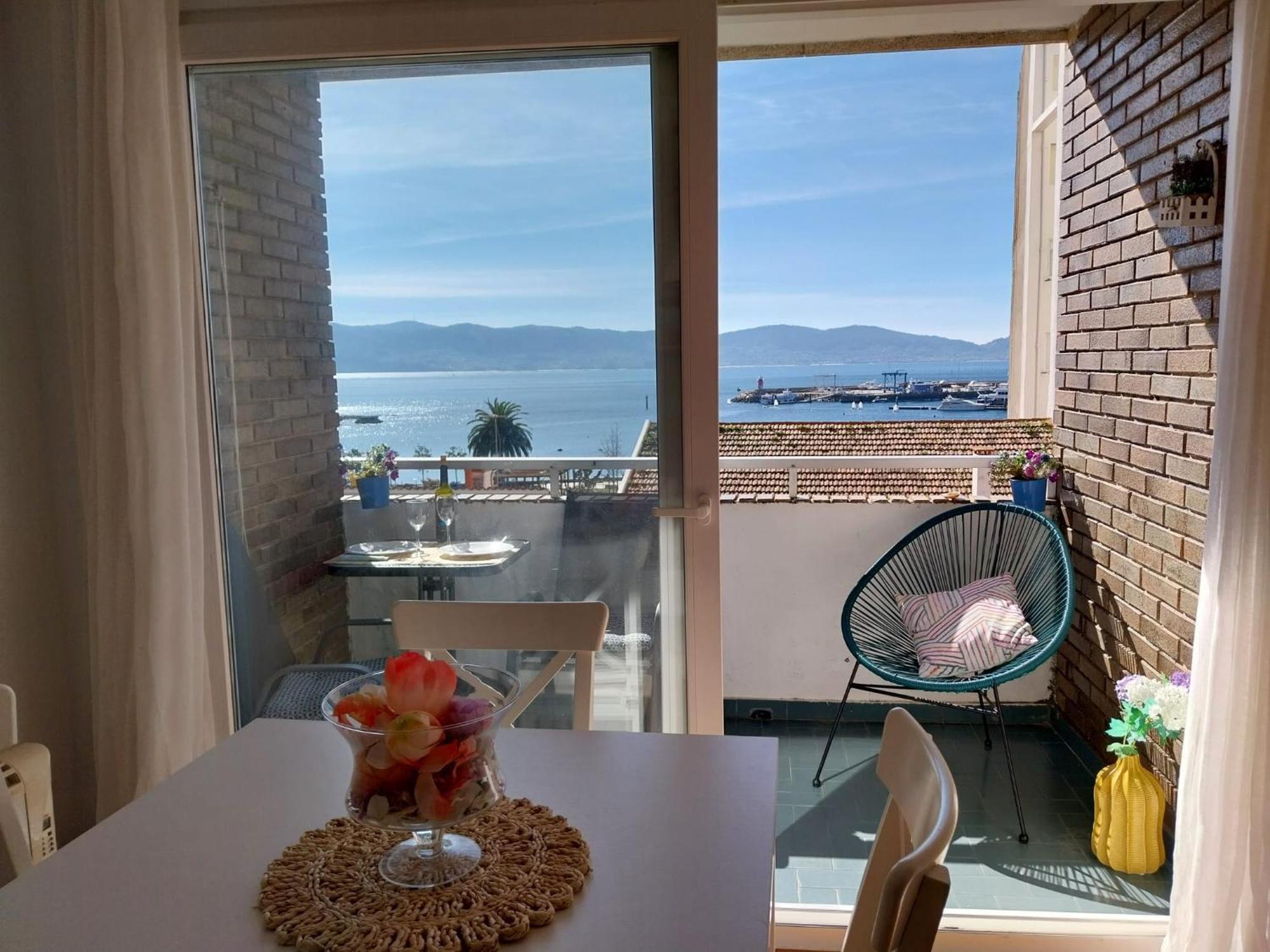 Vista Faro, Playa Panadeira Apartment Sanxenxo Bagian luar foto